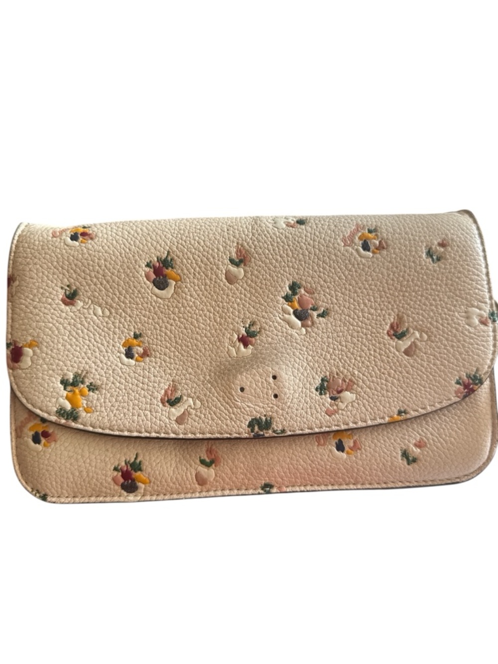 Hayden crossbody with paint dab Floral print Cream Leather
